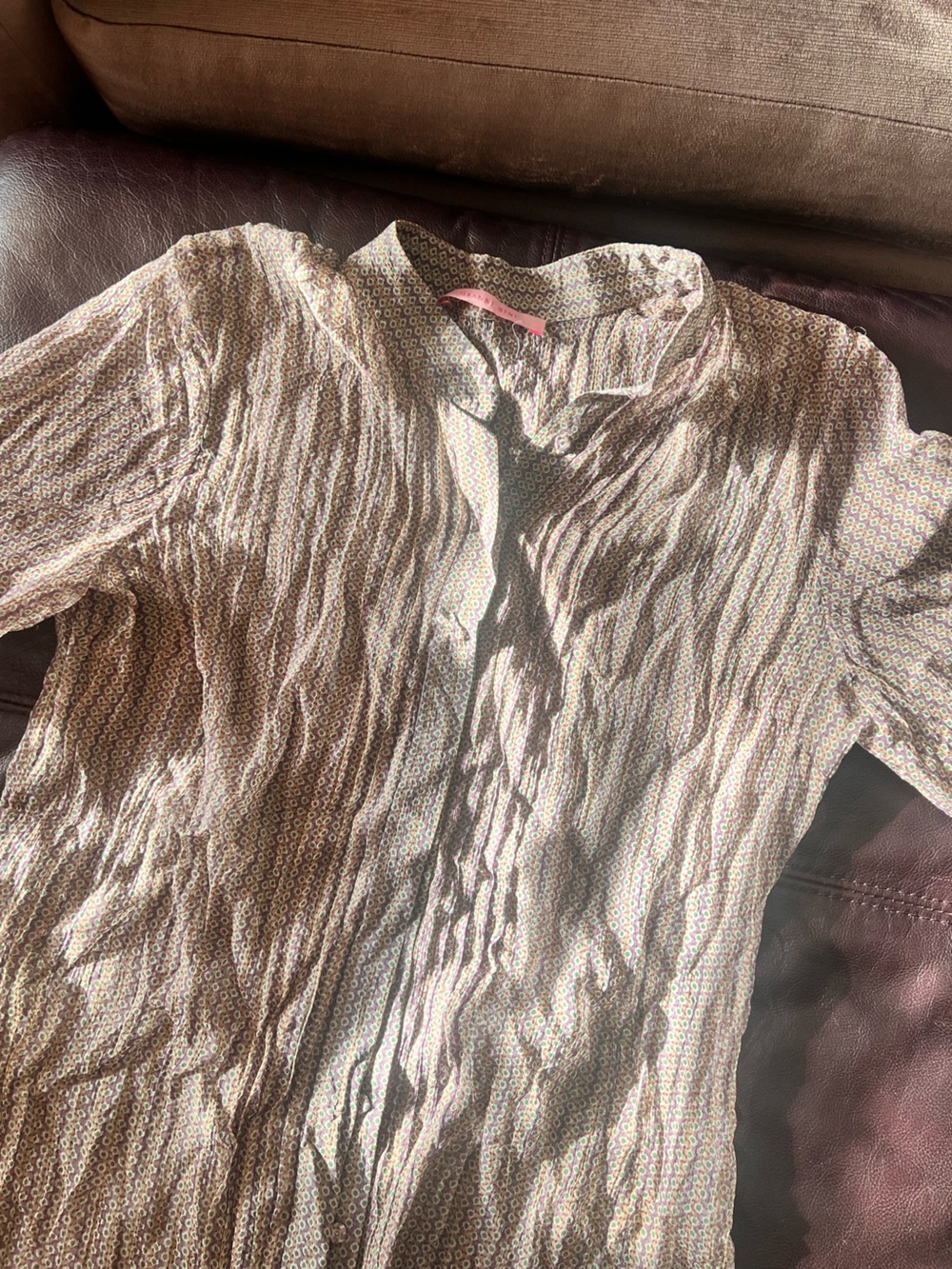 Gianni Bini Floral-Print Blouse in Cream, Brown, Pink and Green